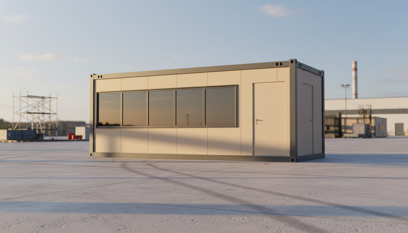 EX-WORK Bürocontainer Außenansicht lichtgrau