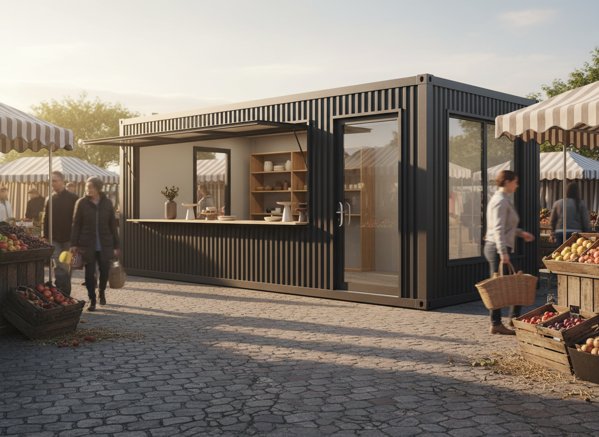 EX-RETAIL Verkaufsmodul auf einem Markt