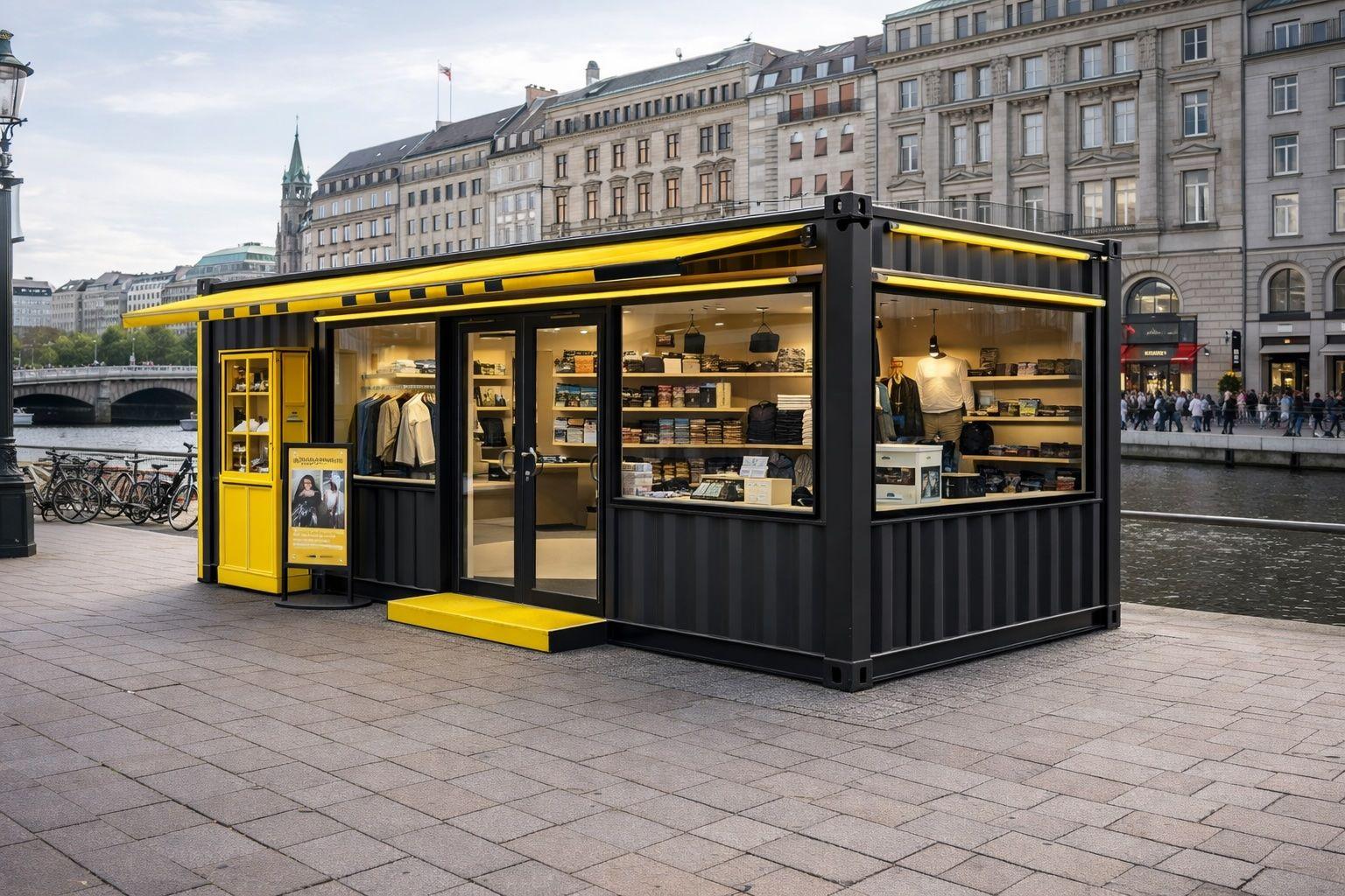 EX-RS20 Verkaufscontainer Pop-Up Store 6.00m × 2.40m | Seecontainer | Retail Container | Showroom | Shop Modul